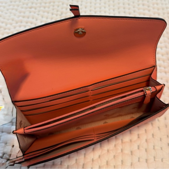 Orange Leather Tote Bag With Matching Wallet - Picture 6 of 7
